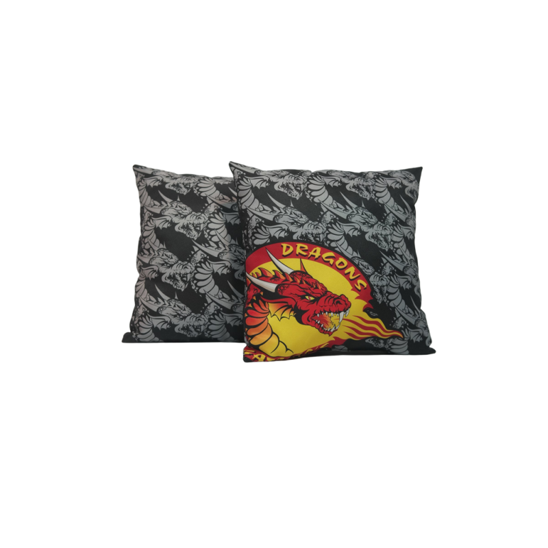 COUSSIN DES DRAGONS CATALANS NOIR ET GRIS