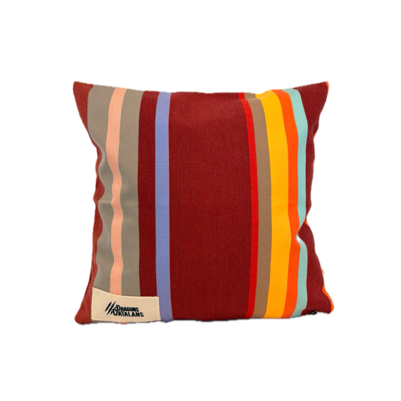LES TOILES DU SOLEIL HOUSSE DE COUSSIN ACRYLIQUE ROUGE